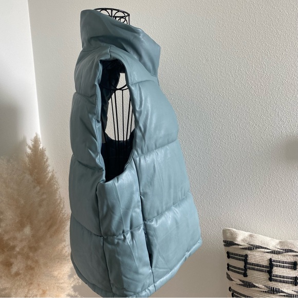SOLD 7 For All Mankind Faux Leather Puffer Vest - Picture 6 of 12